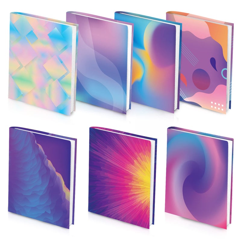 Feela 7 Pack Jumbo Feela Stretchable Fabric Book Covers, Washable Durable Reusable Nylon Covers for Hardcover Textbooks Notebooks up to 9'x11' - Image 1